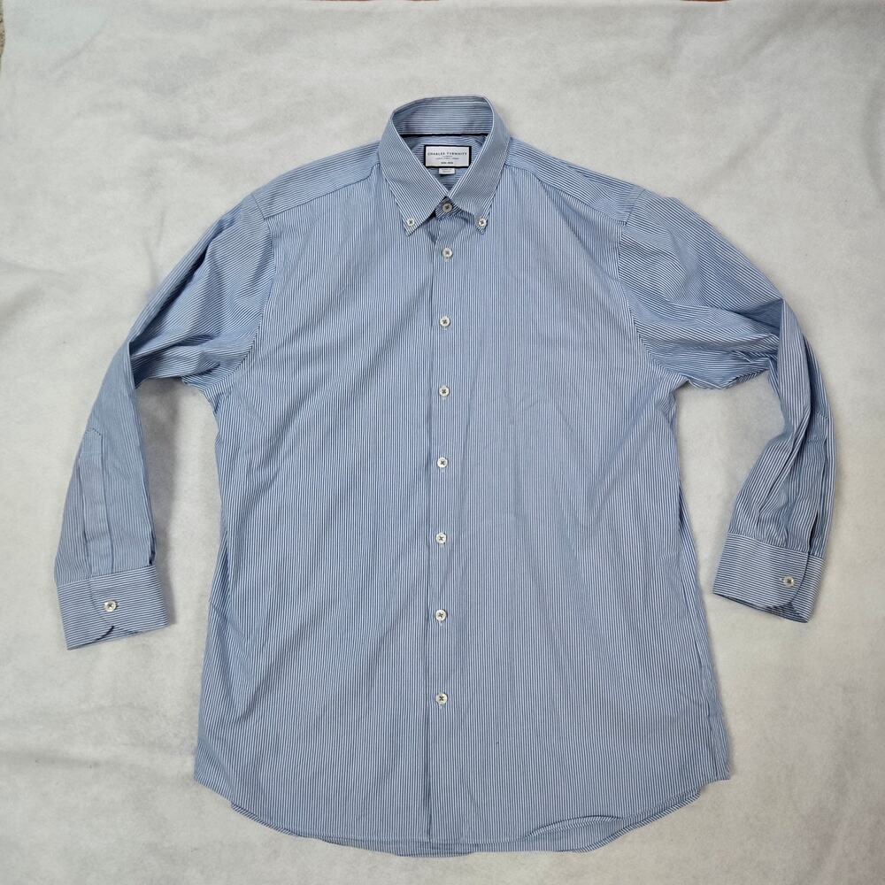 Charles Tyrwhitt Men's Dress Shirt, Non-Iron, Classic Fit, 16.5 x 33 Striped
